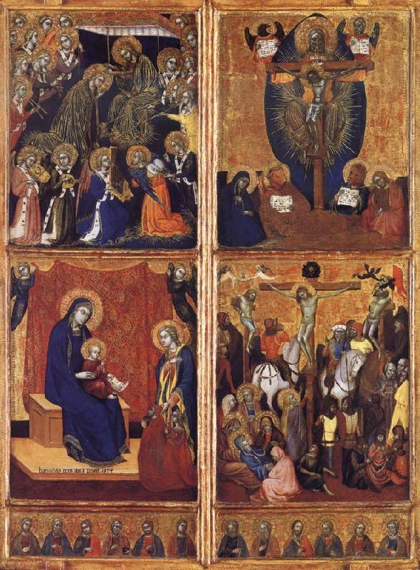 Barnaba Da Modena THe Coronation of the Virgin ,the trinity,the tirgin and child,the Crucifixion Norge oil painting art